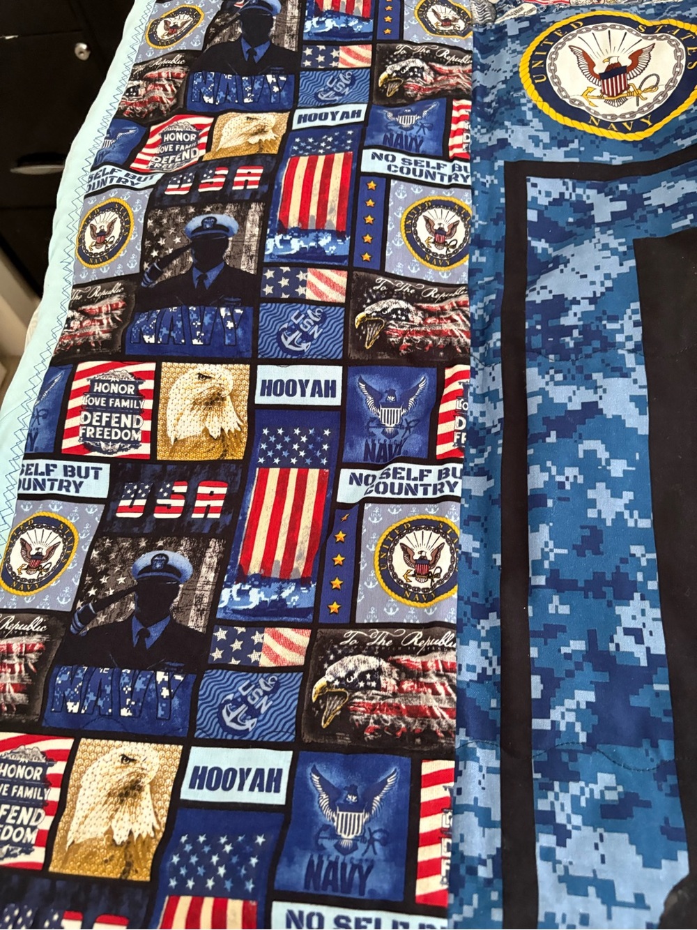 Navy Tribute Blue Patriotic  Quilt - Picture 5 of 7